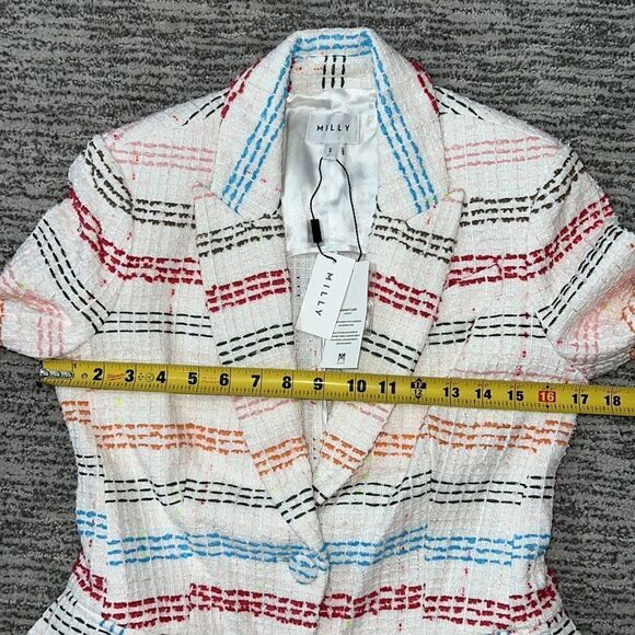NWT Milly Avery Tweed Striped Blazer Size 2 - Picture 9 of 14
